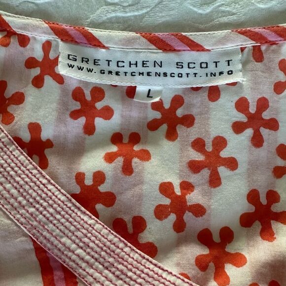 Gretchen Scott Coral and Pink Striped Cover Up. - Picture 2 of 4